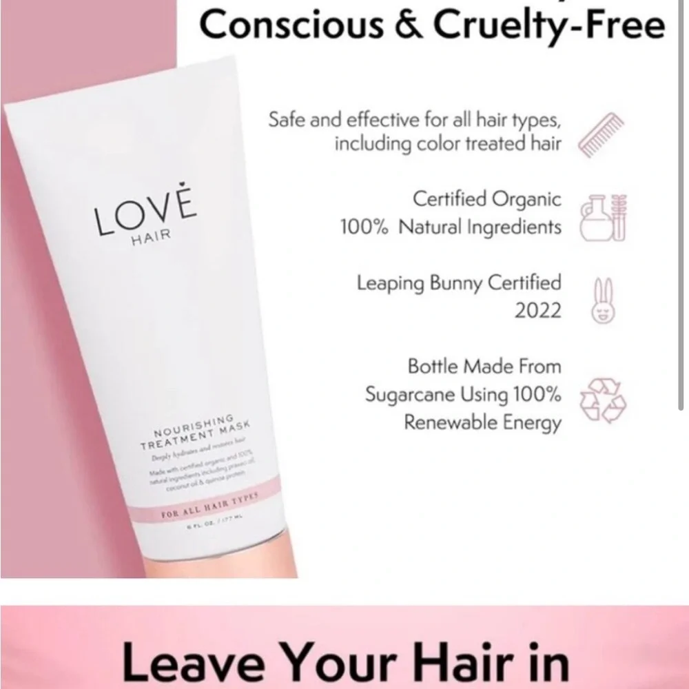 LOVE HAIR Nourishing Organic Treatment Mask 100% Natural Ingredients‎ NEW in BOX